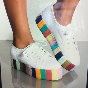 Superga Platform Color Block Sneakers